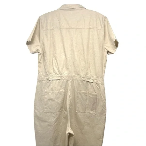 Outerknown NWT S.E.A. Organic Cotton Linen Natural Coveralls Jumpsuit Women’s XL - Picture 11 of 16